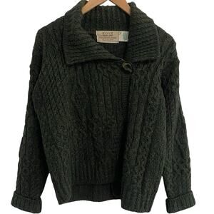 *SOLD* Cozy Cable Knit Cardigan - Dark Green